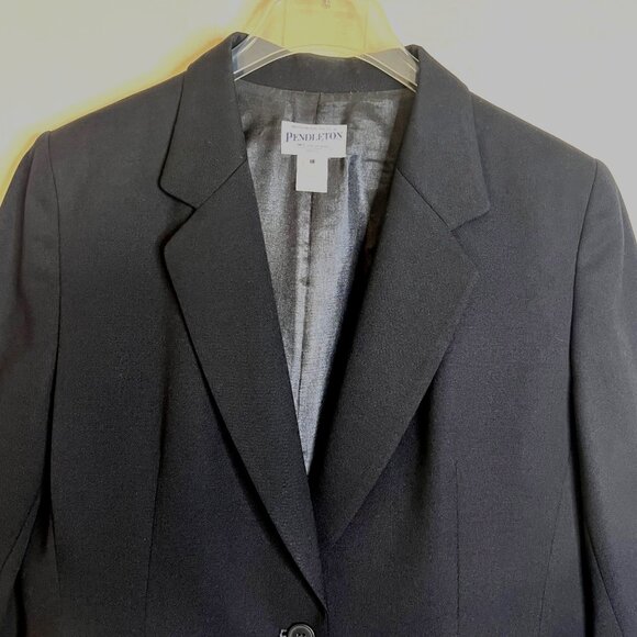 Pendleton Petite Women's Black Blazer Jacket Size 18 Virgin Wool Professional - Picture 4 of 16